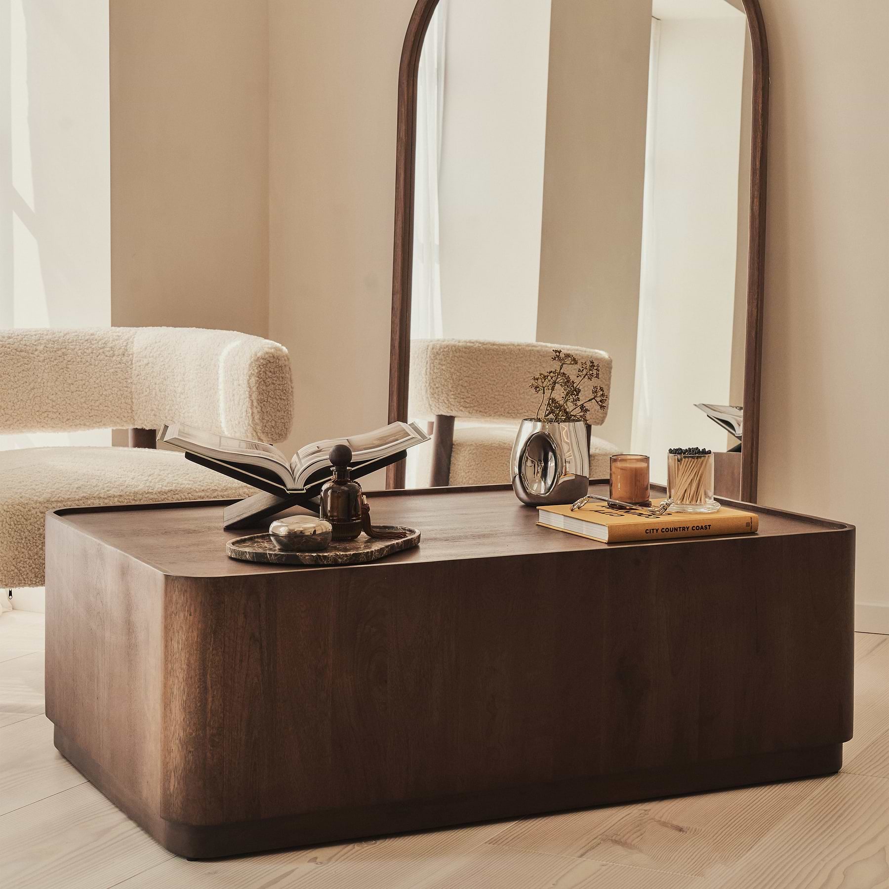 Fairmont - Dark Wood Premium Rectangular Coffee Table