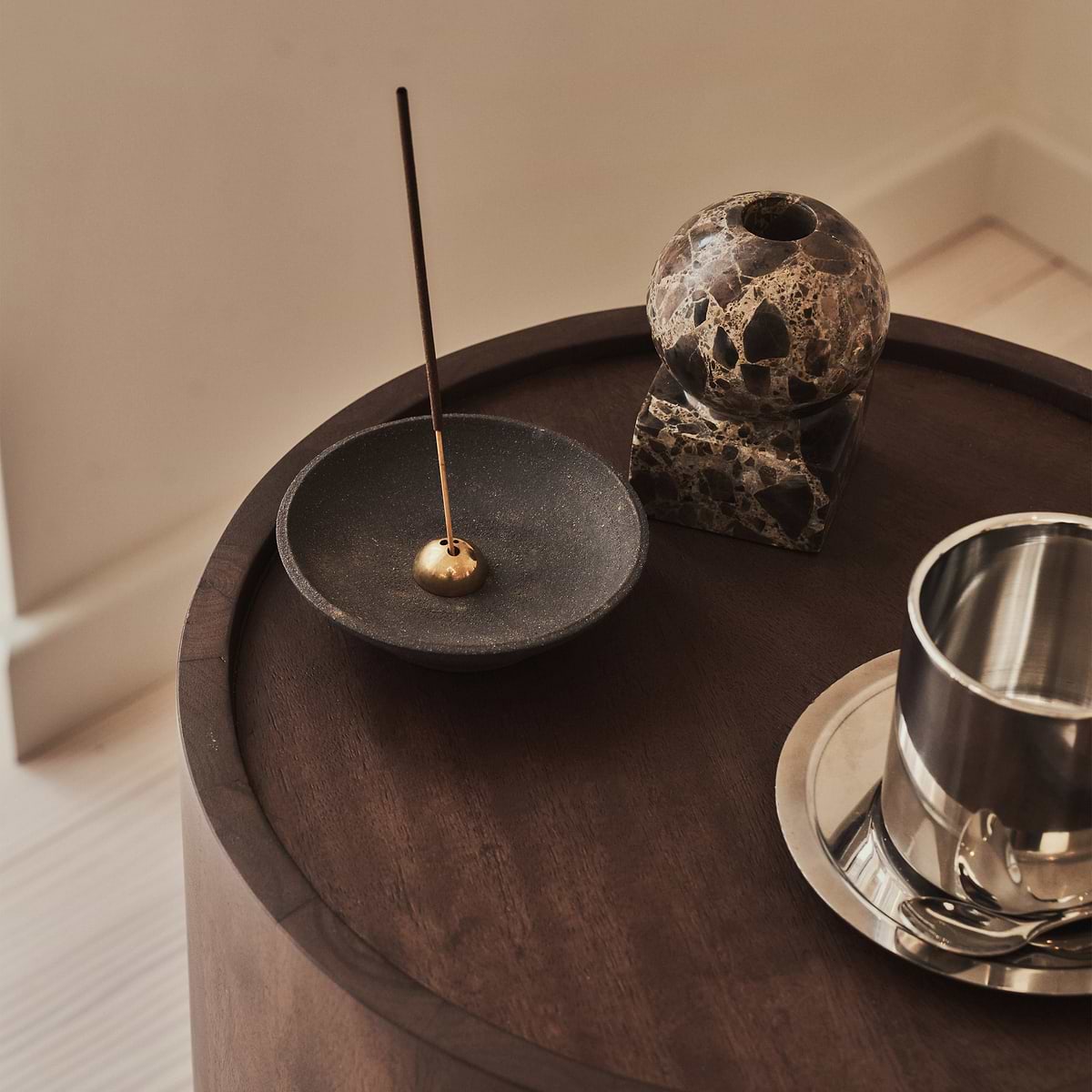 Fairmont - Dark Wood Premium Round Side Table