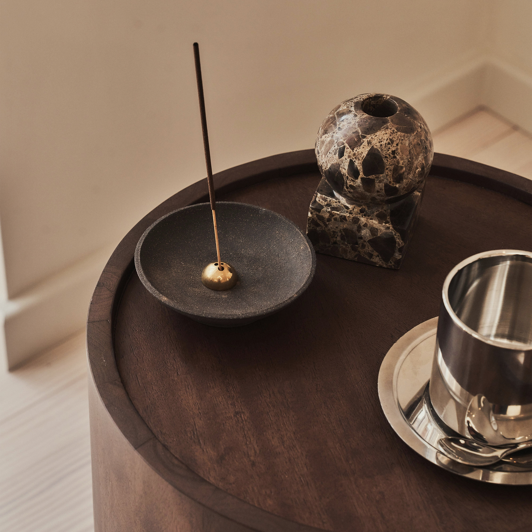 Fairmont - Dark Wood Premium Round Side Table