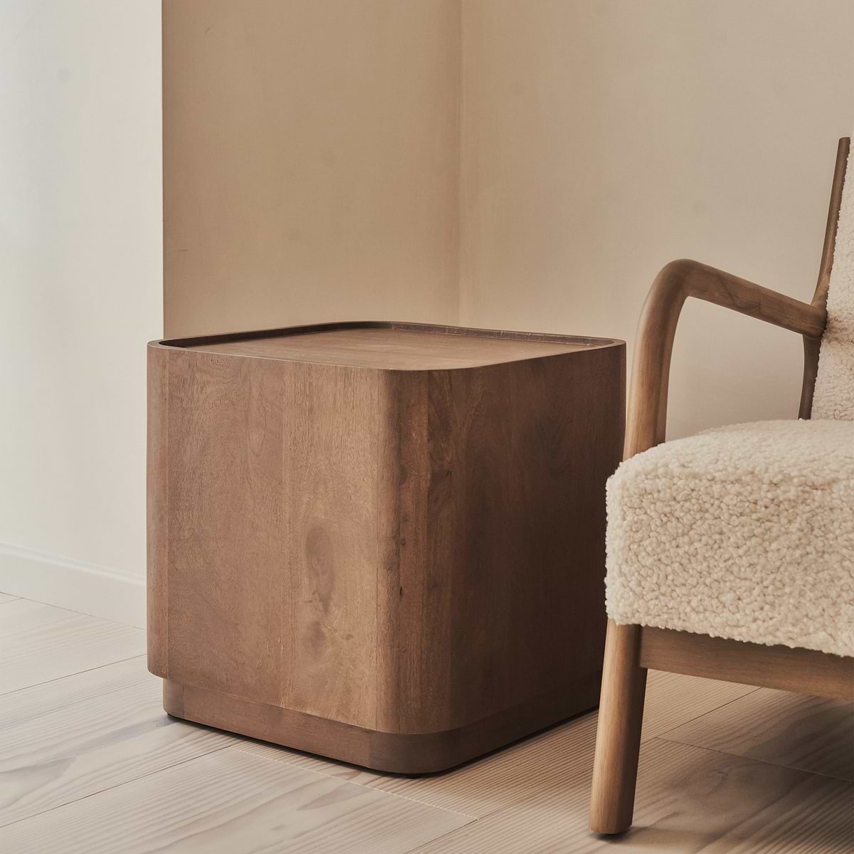 Fairmont - Warm Wood Premium Square Side Table