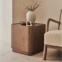 Fairmont - Warm Wood Premium Square Side Table