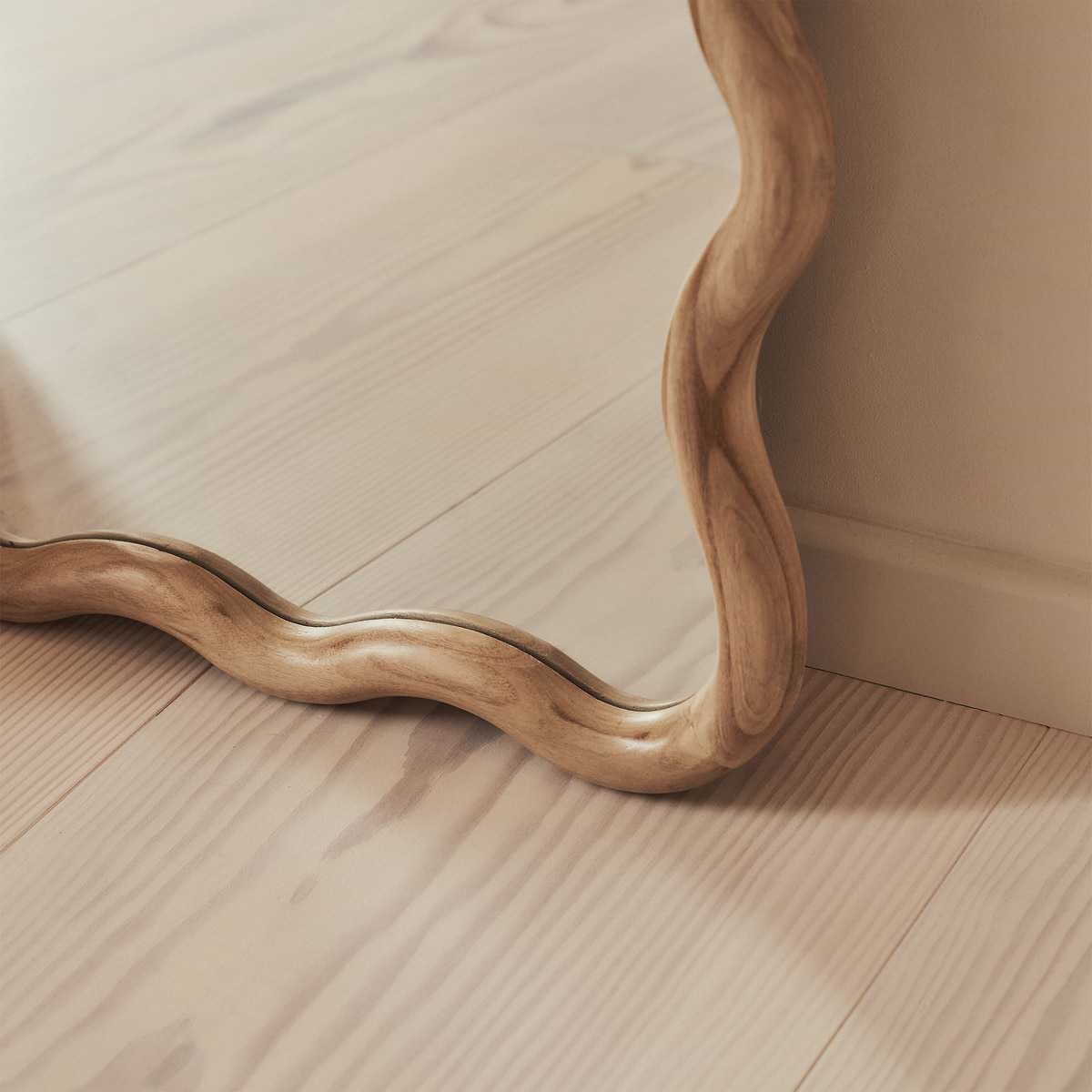 Marea - Light Wood Wavy Retro Full Length Mirror 170cm x 80cm