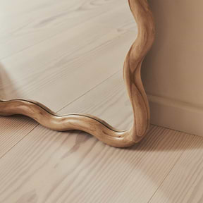 Marea - Light Wood Wavy Retro Full Length Mirror 170cm x 80cm
