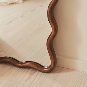 Marea - Dark Wood Wavy Retro Full Length Mirror 170cm x 80cm
