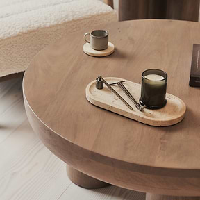 Vermont - Warm Wood Premium Round Coffee Table