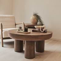 Vermont - Warm Wood Premium Round Coffee Table