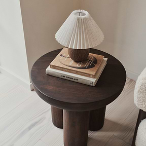 Vermont - Dark Wood Premium Round Side Table