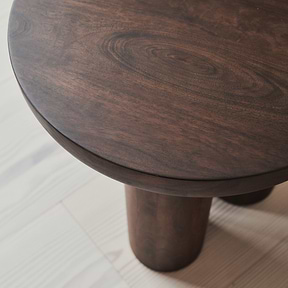 Vermont - Dark Wood Premium Round Side Table
