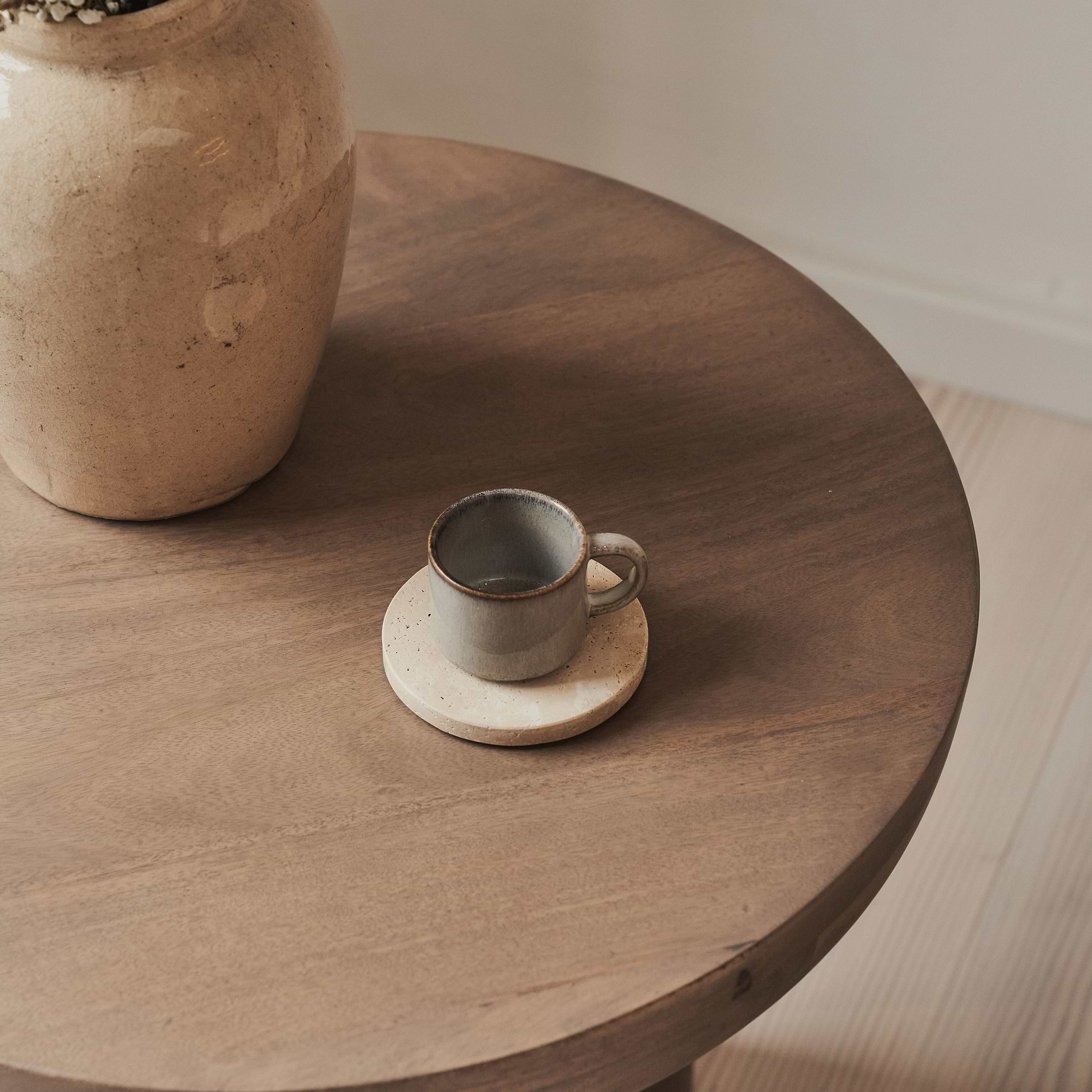 Vermont - Warm Wood Premium Round Side Table