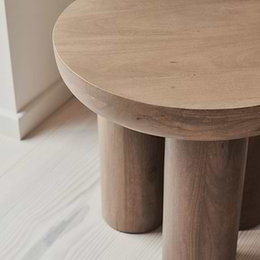 Vermont - Warm Wood Premium Round Side Table