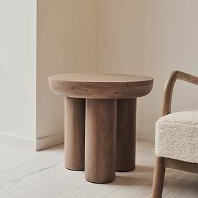 Vermont - Warm Wood Premium Round Side Table