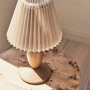 Elba - Warm Wood Pleated Shade Table Lamp