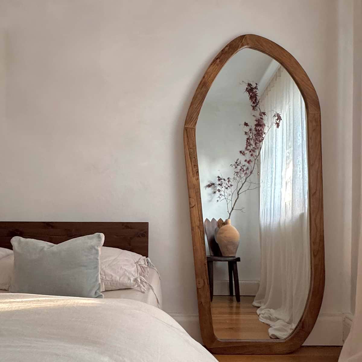 Elowyn - Large Full Length Warm Elm Wood Organic Mirror 180cm x 80cm