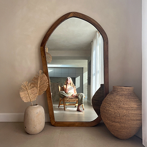 Elowyn - Extra Large Full Length Warm Elm Wood Organic Mirror 180cm x 108cm
