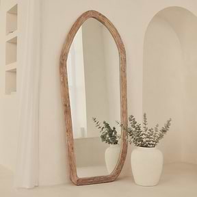 Elowyn - Large Full Length White Washed Elm Wood Organic Mirror 180cm x 80cm