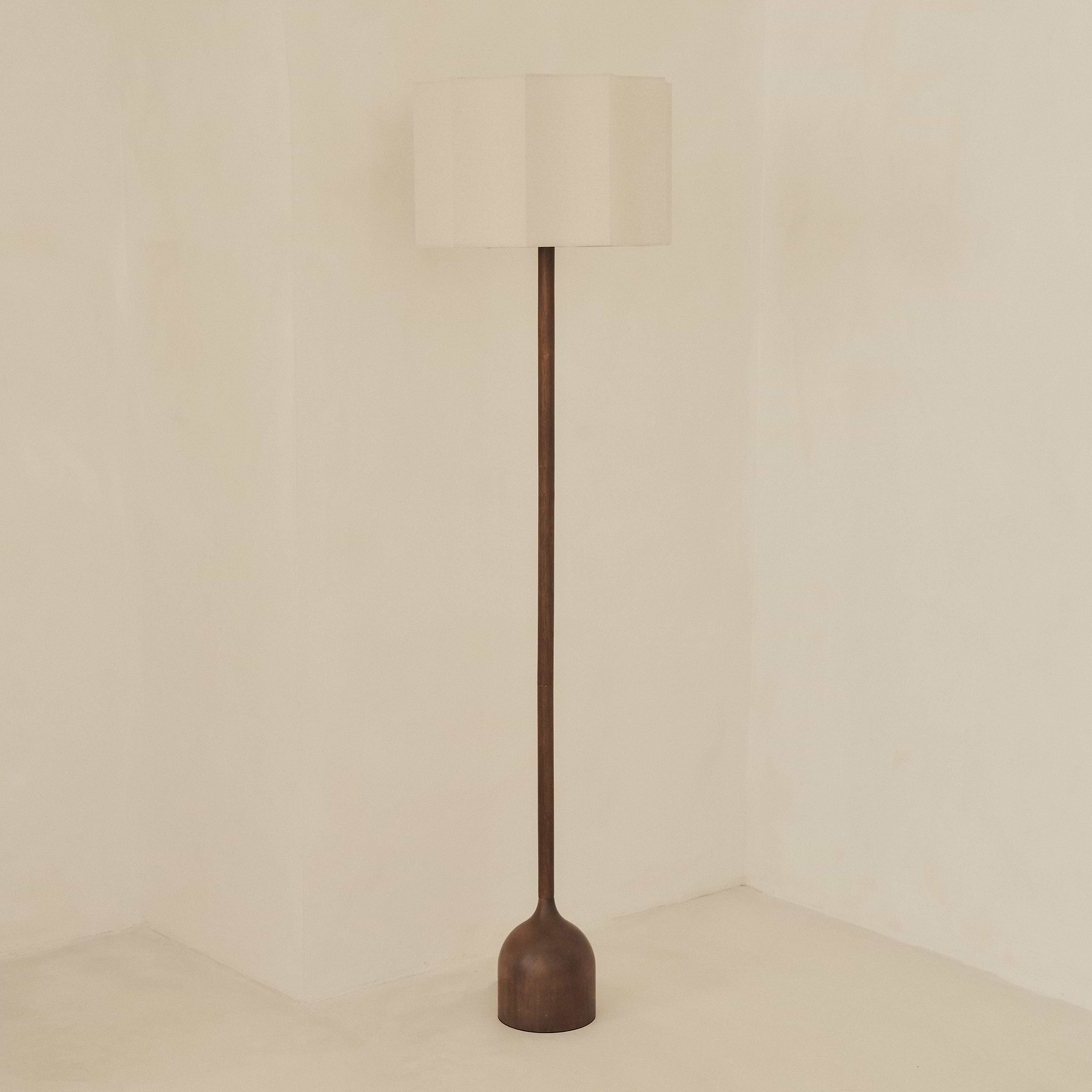 Esme - Dark Wood Inverted Scallop Shade Floor Lamp
