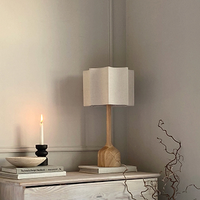 Esme - Light Wood Inverted Scallop Shade Table Lamp