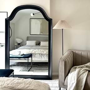 Francisco - Extra Large Arched Full Length Black Wood Mirror 190cm x 120cm