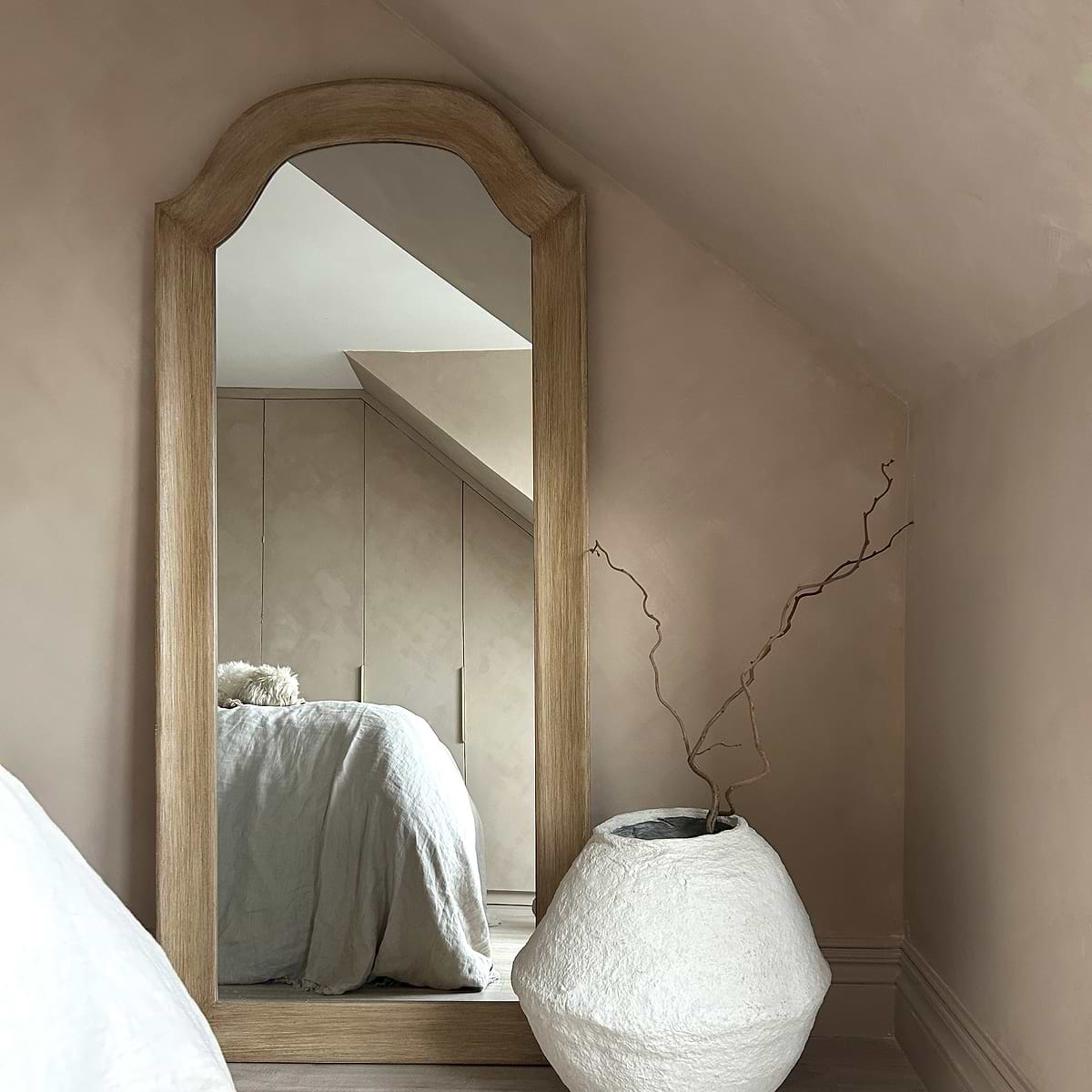 Francisco - Large Arched Full Length Washed Wood Mirror 177cm x 79cm