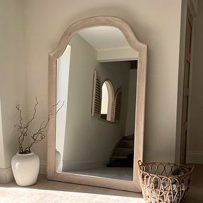Francisco - Extra Large Arched Full Length White Washed Wood Mirror 190cm x 120cm