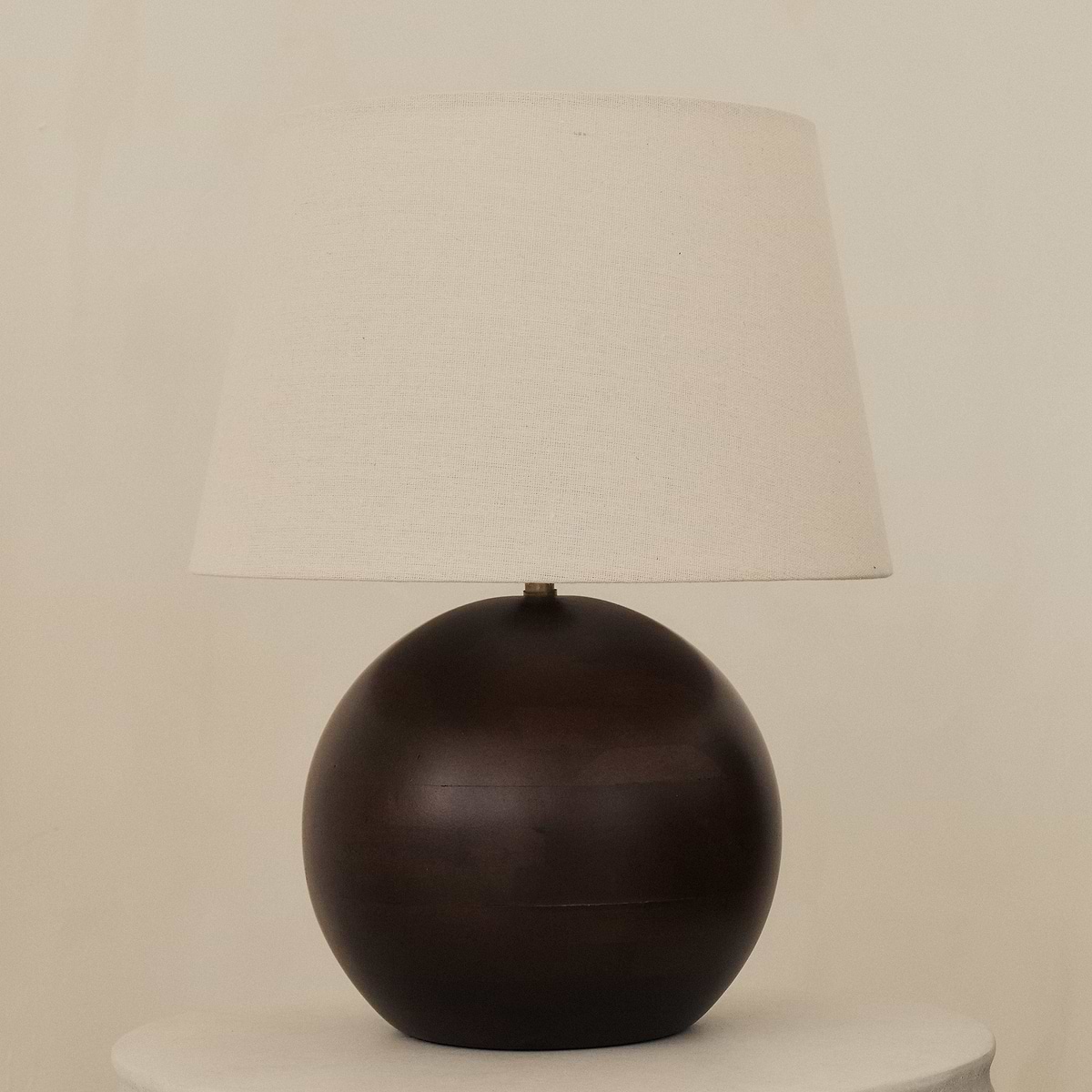 Geneva - Dark Wood Drum Shade Table Lamp