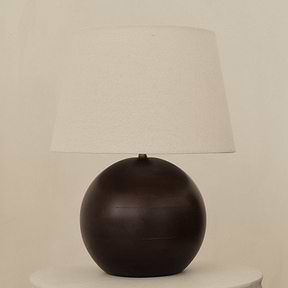 Geneva - Dark Wood Drum Shade Table Lamp