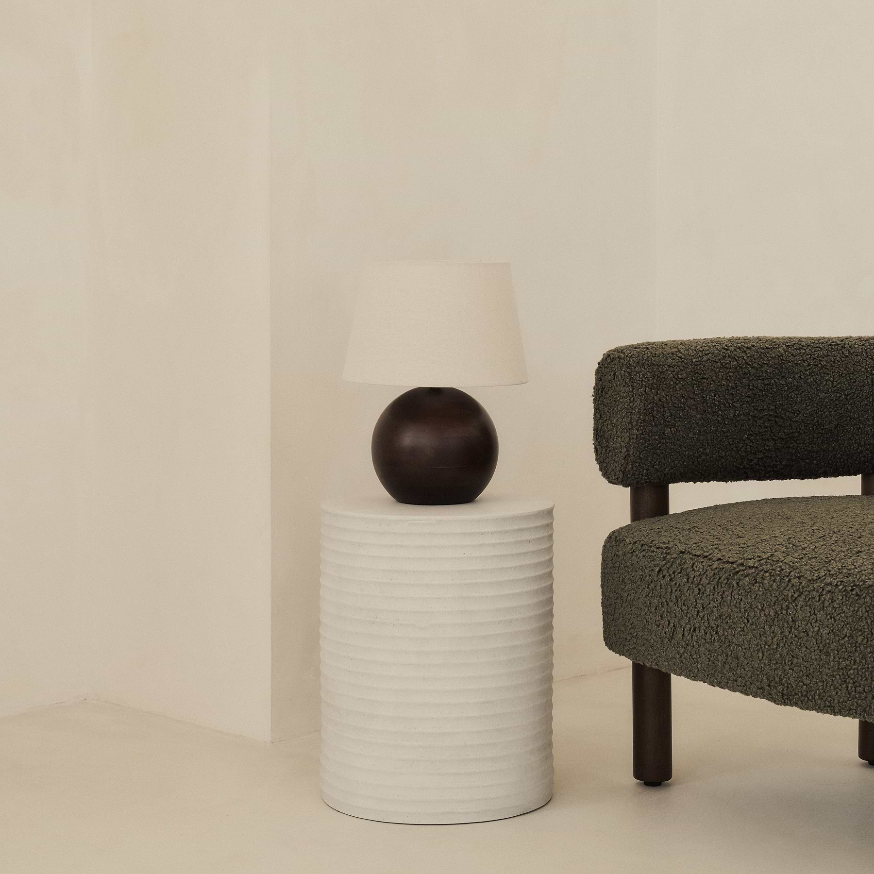 Geneva - Dark Wood Drum Shade Table Lamp
