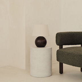 Geneva - Dark Wood Drum Shade Table Lamp