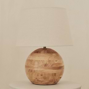 Geneva - Light Wood Drum Shade Table Lamp