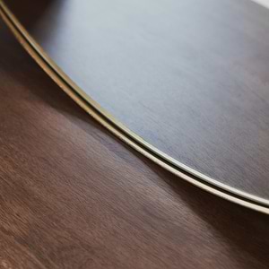 Theo - Gold Round Metal Extra Large Wall Mirror 120cm x 120cm