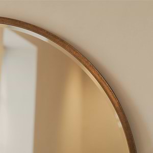 Higgins - Gold Metal Modern Round Wall Mirror 100cm x 100cm