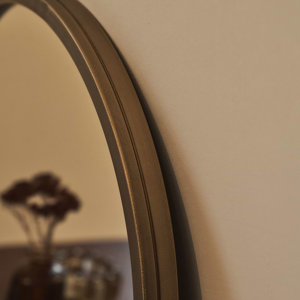Higgins - Gold Metal Modern Round Wall Mirror 40cm x 40cm