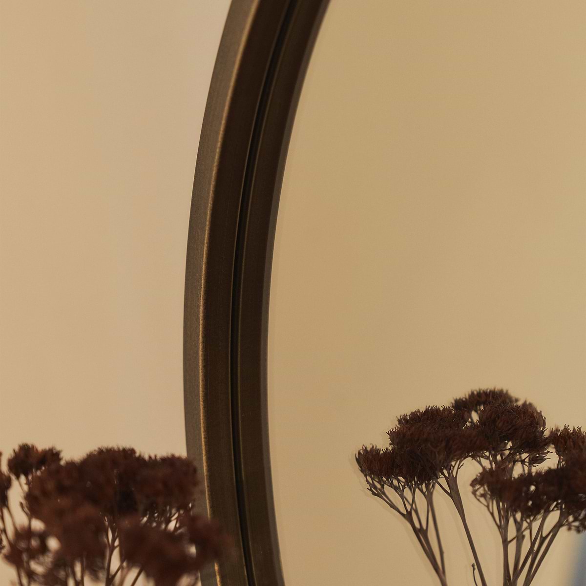 Higgins - Gold Metal Modern Round Wall Mirror 40cm x 40cm