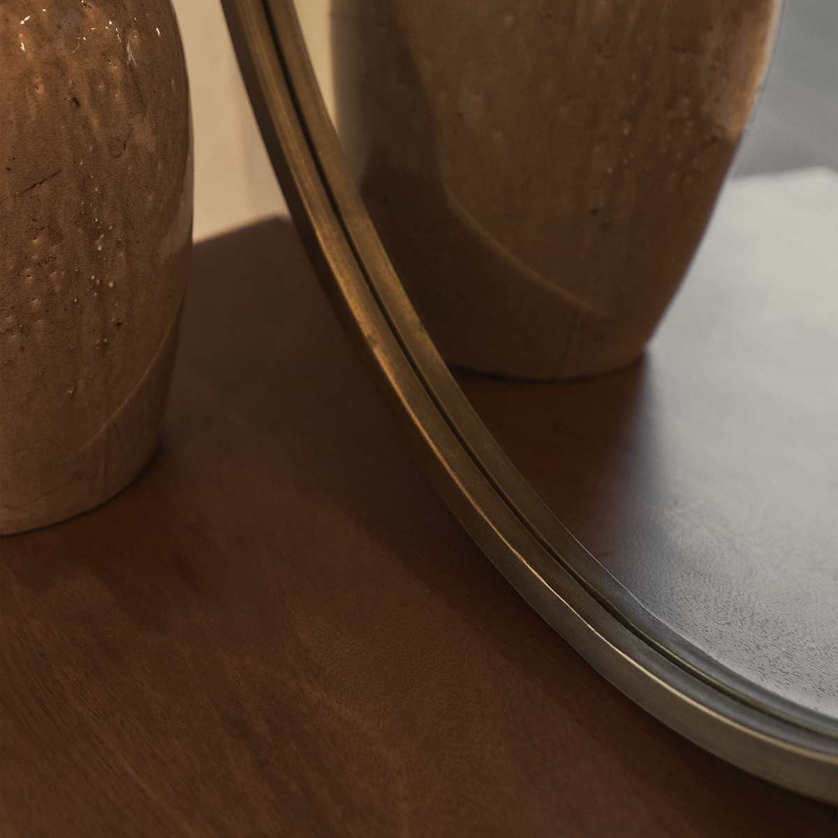 Higgins - Gold Metal Modern Round Wall Mirror 60cm x 60cm