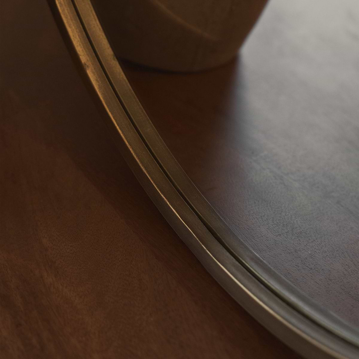 Higgins - Gold Metal Modern Round Wall Mirror 60cm x 60cm