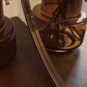 Higgins - Gold Metal Modern Round Wall Mirror 80cm x 80cm