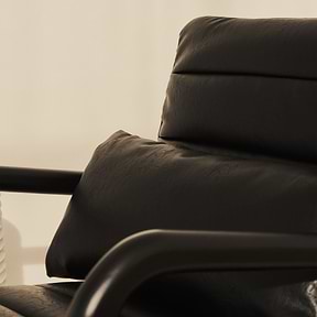 Hudson - Leather Accent Chair Black & Black Wood