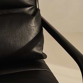Hudson - Leather Accent Chair Black & Black Wood