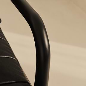 Hudson - Leather Accent Chair Black & Black Wood