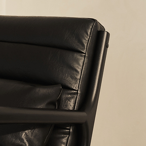 Hudson - Leather Accent Chair Black & Black Wood