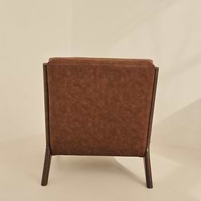 Hudson - Leather Accent Chair Windsor Tan Brown & Dark Wood