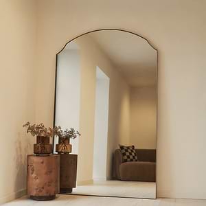 Isla - Extra Large Gold Full Length Arched Metal Mirror 190cm x 120cm