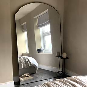 Isla - Extra Large Black Full Length Arched Metal Mirror 190cm x 120cm