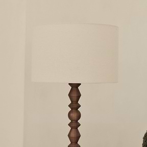 Ivy - Dark Wood Drum Shade Table Lamp