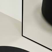 Black Full Length Arched Metal Mirror detail shot of corner