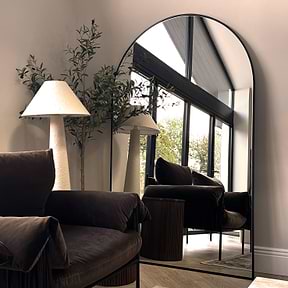 Liberty - Black Full Length Arched Metal Mirror 180cm x 110cm