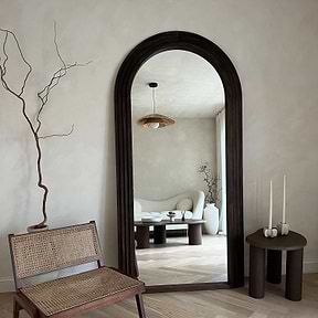 Luciana - Full Length Arched Charred Wood Mirror 196cm x 104cm
