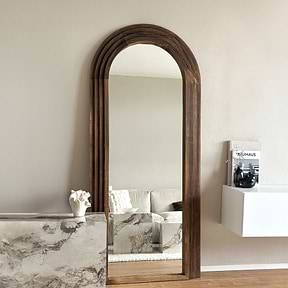 Luciana - Full Length Arched Charred Wood Mirror 180cm x 80cm