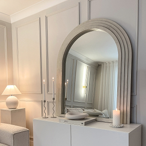 Luciana - Concrete Arched Overmantle Mirror 120cm x 100cm