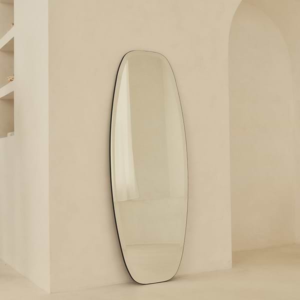Vienna - Large Frameless Oval Bevelled Mirror 140cm x 52cm